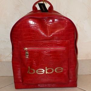 NWT Red Bebe crocodile backpack